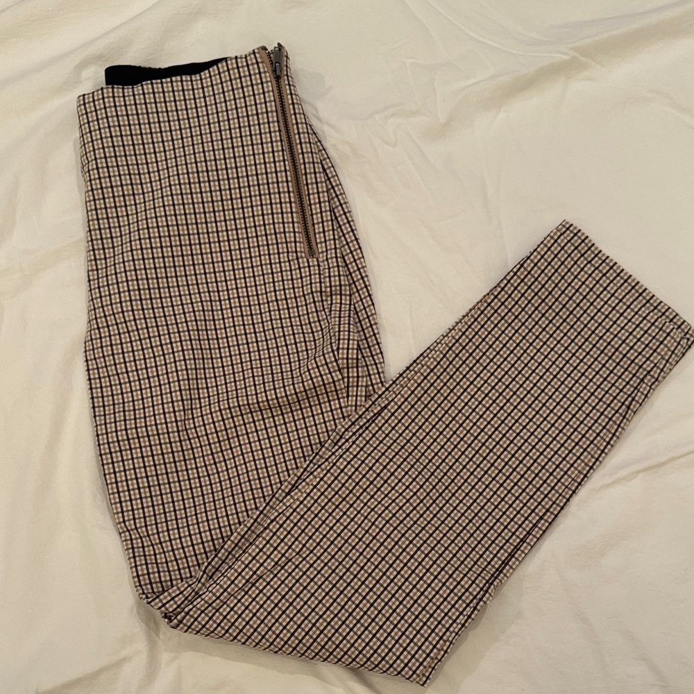 a new day Women's Checkered Trousers in Black and Cream